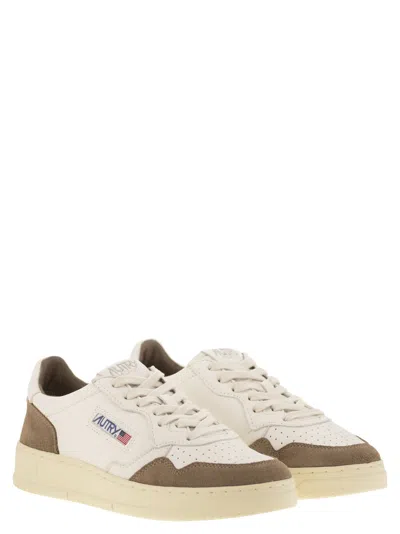 Autry Low Sneaker With Contrast Panels And Perforated Detailing In White