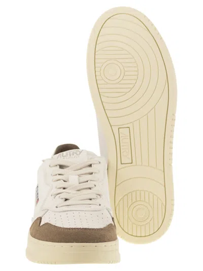 Autry Low Sneaker With Contrast Panels And Perforated Detailing In White