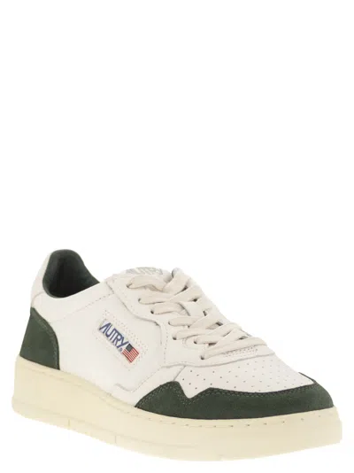Autry Medalist Low White Leather And Suede Bottle Sneakers In White
