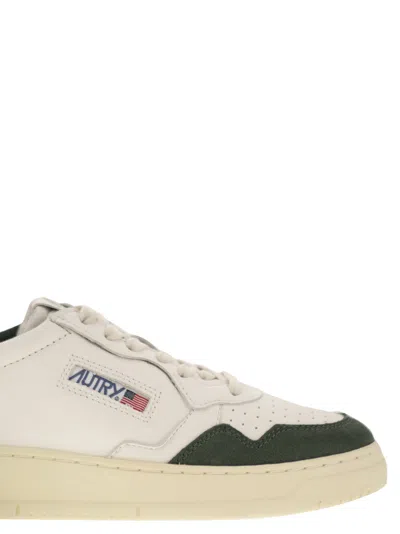 Autry Medalist Low White Leather And Suede Bottle Sneakers In White