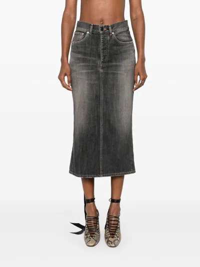 Balenciaga Denim Skirt With Laces Interwining