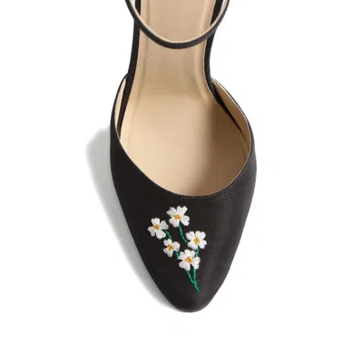 Valentino Garavani Hi Dolly Fabric Pumps With 105 Mm Floral Embroidery Woman Black 41 In Black