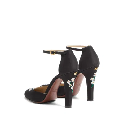Valentino Garavani Hi Dolly Fabric Pumps With 105 Mm Floral Embroidery Woman Black 41 In Black