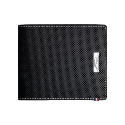 St Dupont S.t. Dupont Defi Perforated 6 Card Black Leather Wallet