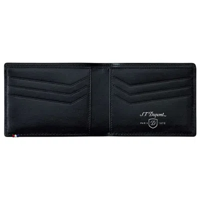 St Dupont S.t. Dupont Defi Perforated 6 Card Black Leather Wallet