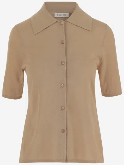 By Malene Birger Wool Blend Dicot Shirt In Brown
