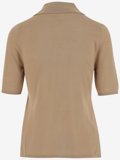 By Malene Birger Wool Blend Dicot Shirt In Brown