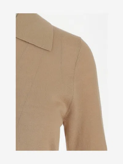 By Malene Birger Wool Blend Dicot Shirt In Brown