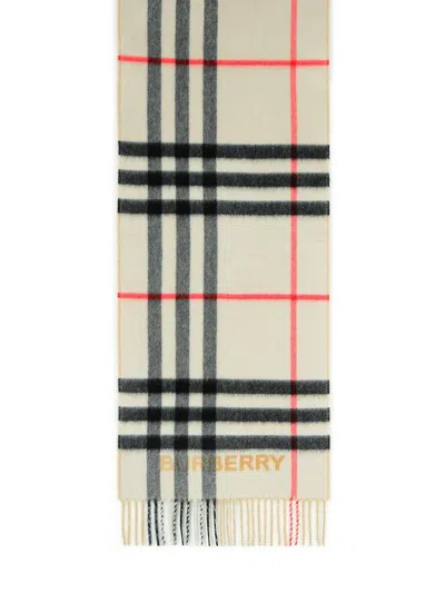 Burberry Beige Cashmere Mu Giant Scarf In Brown