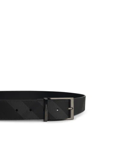 Burberry Louis 35 Black Polyurethane Blend Belt In Black