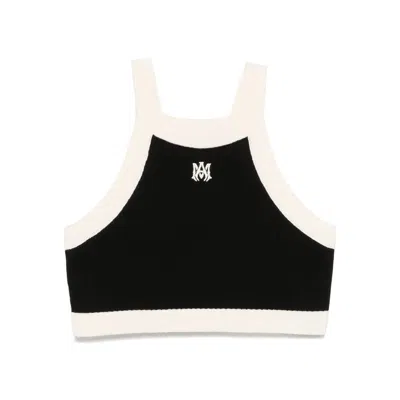Amiri Cropped Tank Top Embroidered Logo In Black