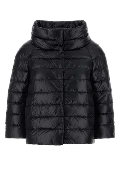 Herno Glossy Quilted Nylon Crop Down Jacket