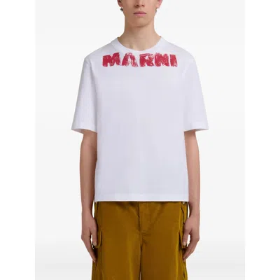 Marni Logo T-shirt In White