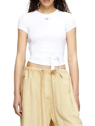 Diesel T-shirt With Wrap Ties In White