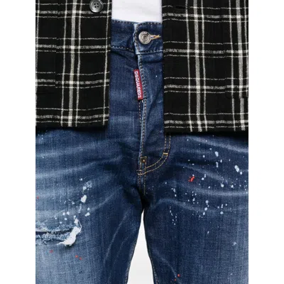 Dsquared2 Indigo Blue Stretch Cotton Jeans In Blue