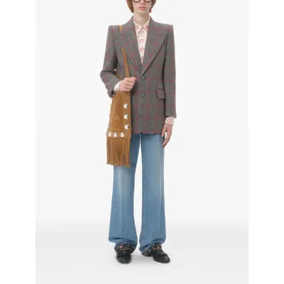 Valentino Denim Trousers With Floral Print Hem In Blue
