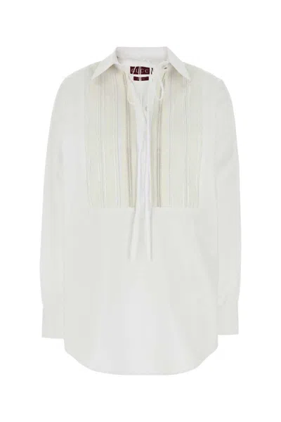 Gucci Oversize Shirt With Collared Neck And Textured Panel In White