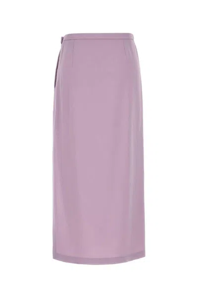 Gucci Women Lilac Crepe Skirt
