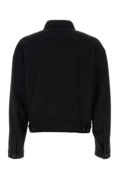 Dsquared2 Dsquared Men Black Wool Blend Wool Jean Jacket In Black