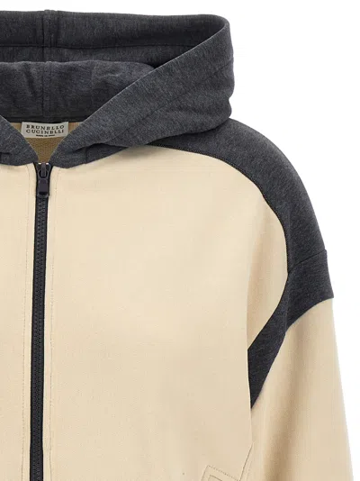 Brunello Cucinelli Beige Front Zip Hoodie