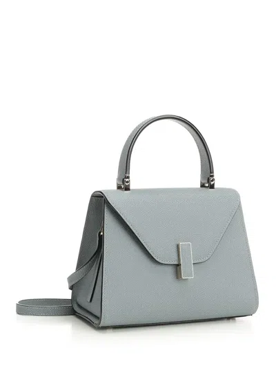 Valextra Micro Crossbody Bag In Premium Calf Leather In Gray