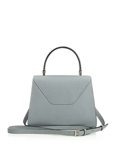 Valextra Micro Crossbody Bag In Premium Calf Leather In Gray