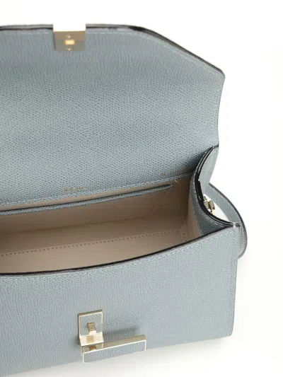 Valextra Micro Crossbody Bag In Premium Calf Leather In Gray