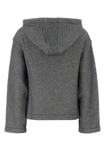 Max Mara Melange Midnight Blue Cotton Blend Gary Sweatshirt In Gray