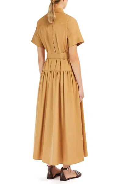 Max Mara Agoraio Cotton Poplin Shirt Dress In Nude