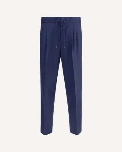 Brunello Cucinelli Virgin Wool Pants In Blue