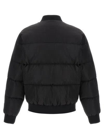 Dsquared2 Classic Black Puffer Bomber Jacket With Ribbed Cuffs In Black