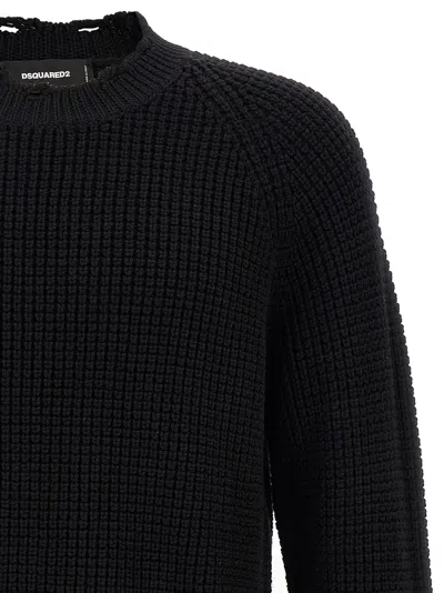 Dsquared2 Destroyed Sweaters And Cardigans Black In Black