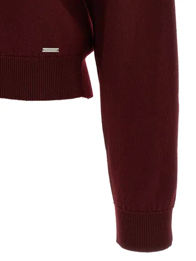 Dsquared2 Cropped Sweater Sweaters And Cardigans Bordeaux In Transparent