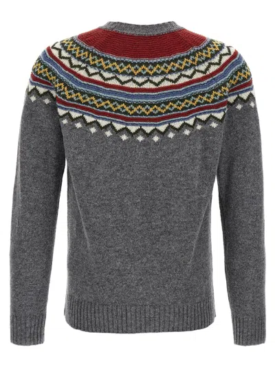 Dsquared2 Wool Sweater With Geometric Pattern In Gray