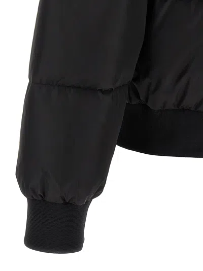 Dsquared2 Classic Black Puffer Bomber Jacket With Ribbed Cuffs In Black