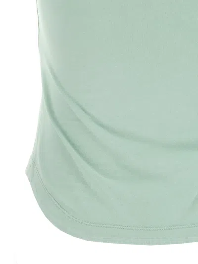 Attico Crew Neck Sleeveless Top With Curved Hem In Blue