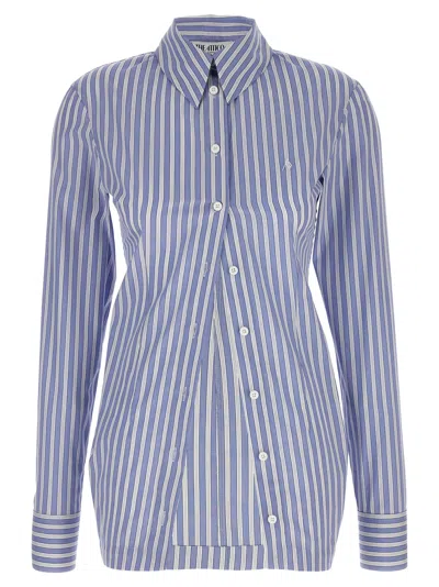 Attico Striped Shirt With Cuffed Long Sleeves