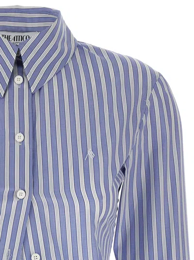 Attico Striped Shirt With Cuffed Long Sleeves