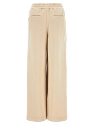 Brunello Cucinelli Wide-leg Fleece Trousers With Adjustable Drawstring In White