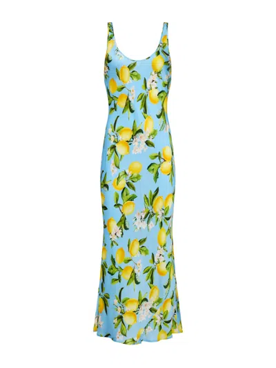 L Agence Akiya Satin Maxi Dress In Multi