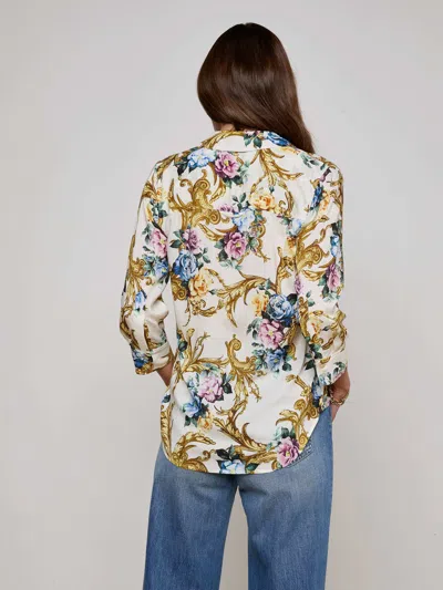 L Agence Camille Button-front Blouse In Multi