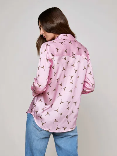 L Agence Dani Silk Blouse In Pink