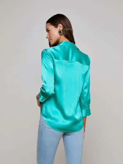 L Agence Bianca Silk Charmeuse Button-down Blouse