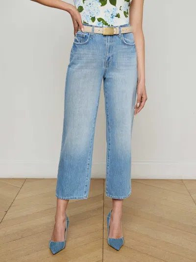L Agence June Cropped Stovepipe Jean In Green