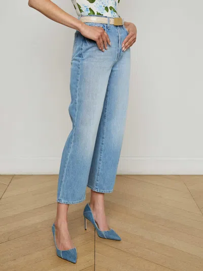L Agence June Cropped Stovepipe Jean In Green
