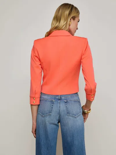 L Agence Kumi Cropped Jacket In Orange