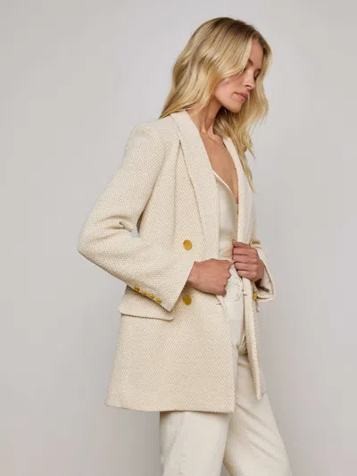 L Agence Riva Oversized Knit Blazer In Neutral