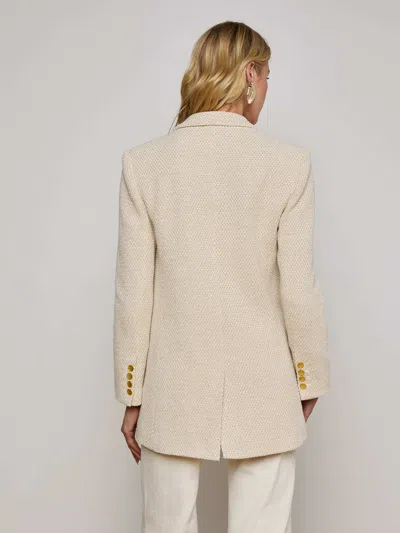 L Agence Riva Oversized Knit Blazer In Neutral