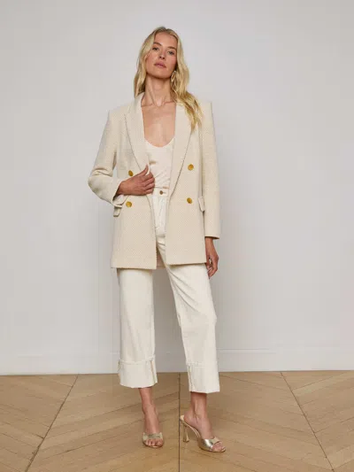 L Agence Riva Oversized Knit Blazer In Neutral