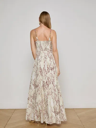 L Agence Sutton Beaded Strap Maxi Dress In Neutral